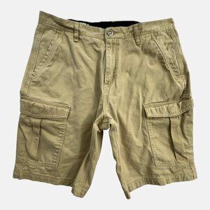Volcom Cargo Shorts Mens Size 34 Tan Utility Skater Work Hiking Pockets Cotton